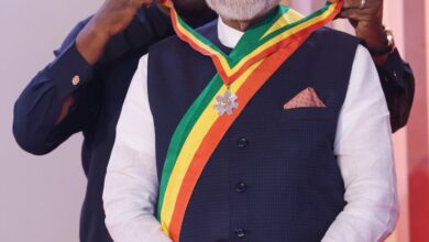 Photo of प्रधानमंत्री मोदी को ‘ऑफिसर ऑफ द ऑर्डर ऑफ द स्टार ऑफ घाना’ सम्मान से नवाजा गया